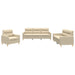 Set de canapele cu perne, 3 piese, crem, textil - WALTI WALTI