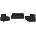 Set de canapele cu perne, 3 piese, negru, textil - WALTI WALTI