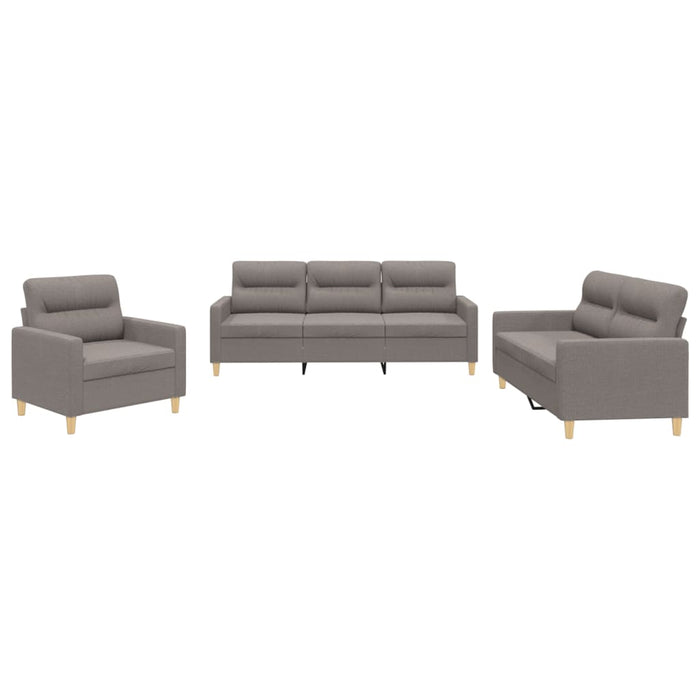 Set de canapea cu perne, 3 piese, gri taupe, material textil - WALTI WALTI