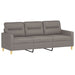 Set de canapea cu perne, 3 piese, gri taupe, material textil - WALTI WALTI