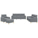 Set de canapele cu perne, 4 piese, gri deschis, textil - WALTI WALTI