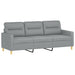 Set de canapele cu perne, 4 piese, gri deschis, textil - WALTI WALTI