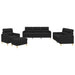 Set de canapele cu perne, 4 piese, negru, textil - WALTI WALTI