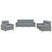 Set de canapele cu perne, 3 piese, gri deschis, textil - WALTI WALTI