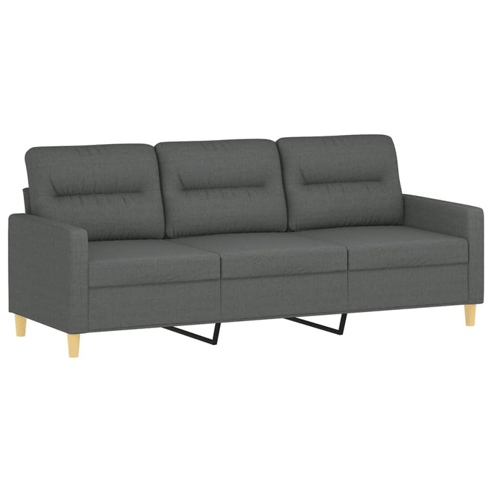 Set de canapele cu perne, 3 piese, gri închis, textil - WALTI WALTI