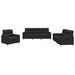 Set de canapele cu perne, 3 piese, negru, textil - WALTI WALTI
