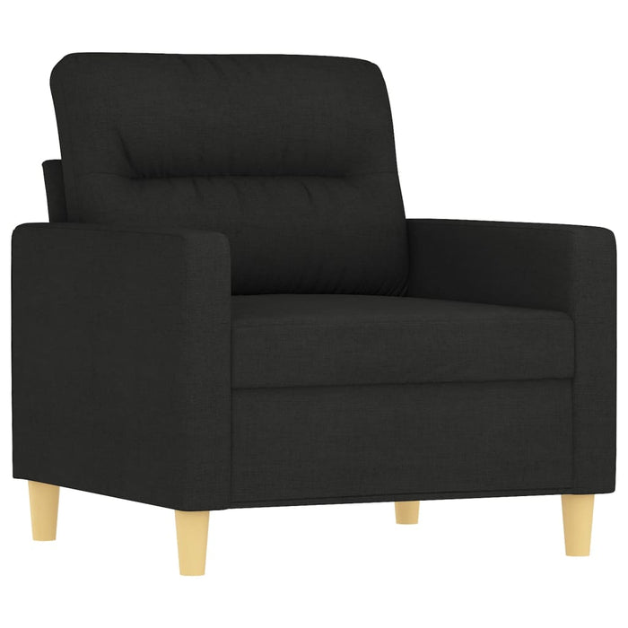 Set de canapele cu perne, 3 piese, negru, textil - WALTI WALTI