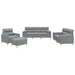 Set de canapele cu perne, 4 piese, gri deschis, material textil - WALTI WALTI
