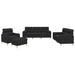 Set de canapele cu perne, 4 piese, negru, material textil - WALTI WALTI