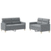 Set de canapele cu perne, 2 piese, gri deschis, textil - WALTI WALTI