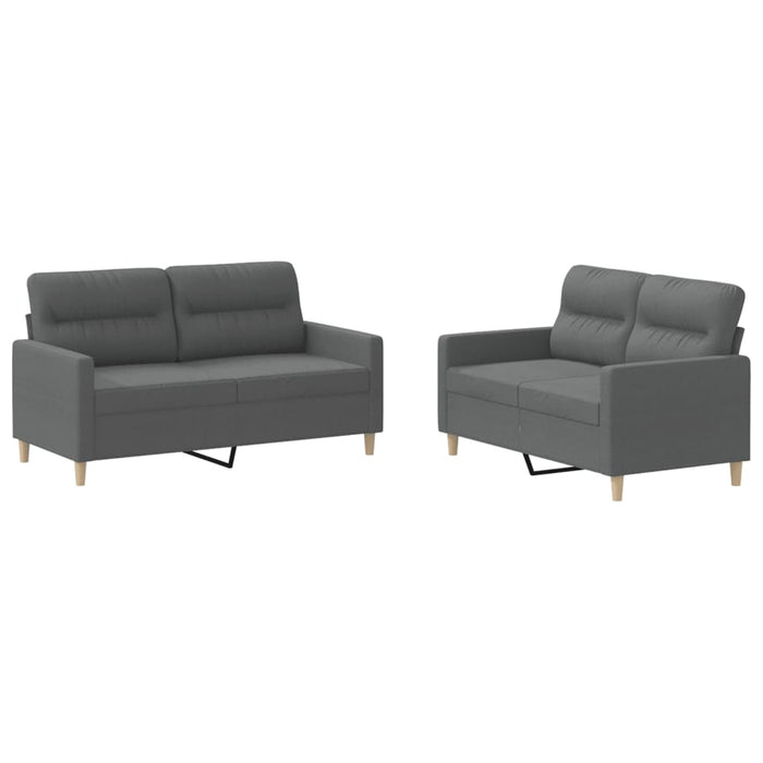 Set de canapele cu perne, 2 piese, gri închis, textil - WALTI WALTI
