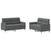 Set de canapele cu perne, 2 piese, gri închis, textil - WALTI WALTI