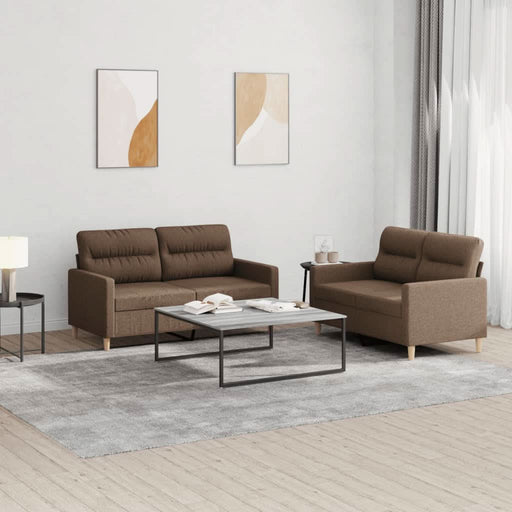Set de canapele cu perne, 2 piese, maro, textil - WALTI WALTI