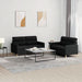 Set de canapele cu perne, 2 piese, negru, textil - WALTI WALTI