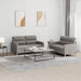 Set de canapea cu perne, 2 piese, gri taupe, material textil - WALTI WALTI