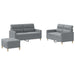 Set de canapele cu perne, 3 piese, gri deschis, textil - WALTI WALTI