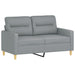 Set de canapele cu perne, 3 piese, gri deschis, textil - WALTI WALTI