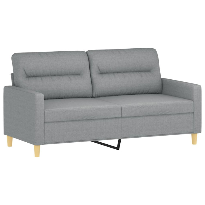 Set de canapele cu perne, 3 piese, gri deschis, textil - WALTI WALTI
