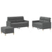Set de canapele cu perne, 3 piese, gri închis, textil - WALTI WALTI