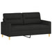 Set de canapele cu perne, 3 piese, negru, textil - WALTI WALTI