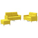 Set de canapele cu perne, 3 piese, galben deschis, textil - WALTI WALTI