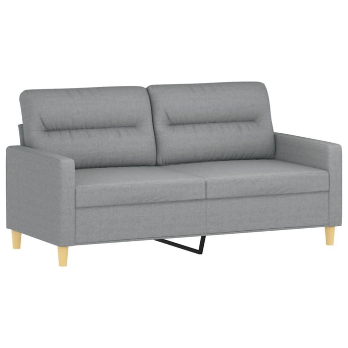 Set de canapele cu perne, 2 piese, gri deschis, material textil - WALTI WALTI