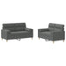 Set de canapele cu perne, 2 piese, gri închis, material textil - WALTI WALTI