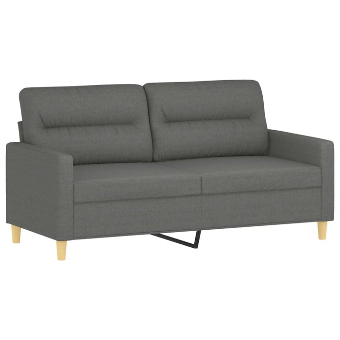 Set de canapele cu perne, 2 piese, gri închis, material textil - WALTI WALTI