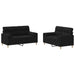 Set de canapele cu perne, 2 piese, negru, material textil - WALTI WALTI