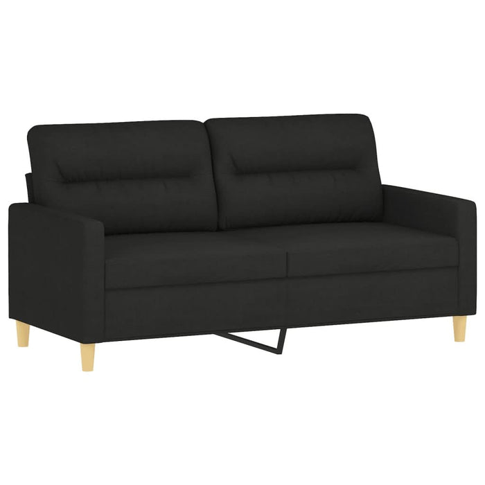 Set de canapele cu perne, 2 piese, negru, material textil - WALTI WALTI