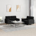 Set de canapele cu perne, 2 piese, negru, material textil - WALTI WALTI