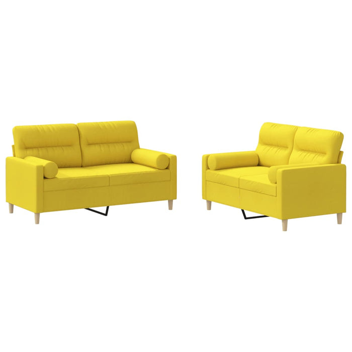 Set de canapele cu perne, 2 piese, galben deschis, textil - WALTI WALTI