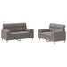 Set de canapele cu perne, 2 piese, gri taupe, textil - WALTI WALTI