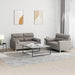Set de canapele cu perne, 2 piese, gri taupe, textil - WALTI WALTI