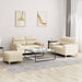 Set de canapele cu perne, 3 piese, crem, textil - WALTI WALTI