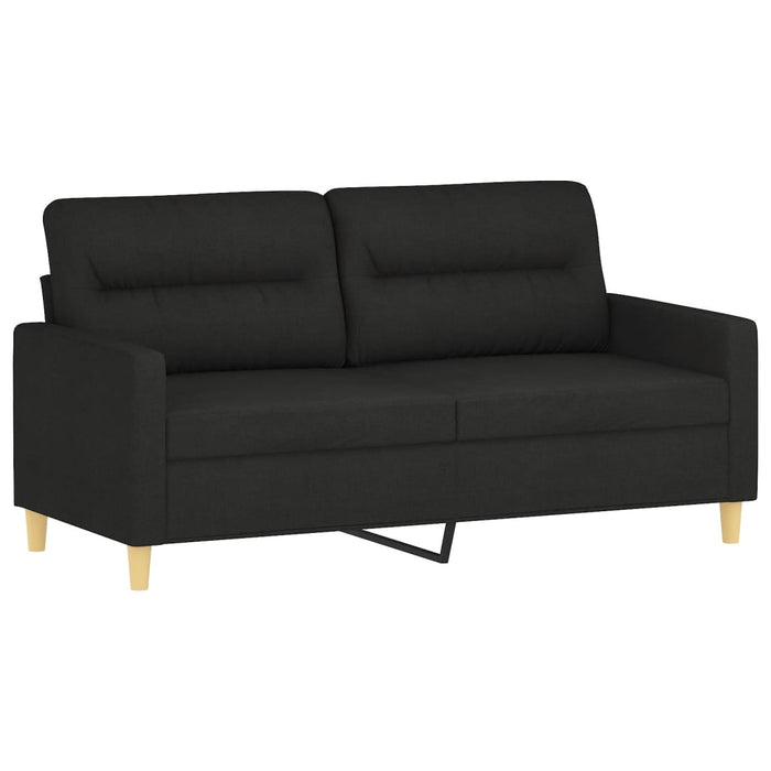 Set de canapele cu perne, 3 piese, negru, textil - WALTI WALTI