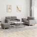 Set de canapele cu perne, 3 piese, gri taupe, textil - WALTI WALTI