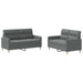Set de canapele cu perne, 2 piese, gri închis, textil - WALTI WALTI