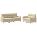 Set de canapele cu perne, 2 piese, crem, textil - WALTI WALTI