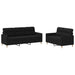 Set de canapele cu perne, 2 piese, negru, textil - WALTI WALTI