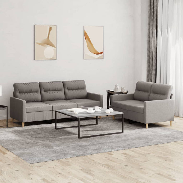 Set de canapea cu perne, 2 piese, gri taupe, material textil - WALTI WALTI