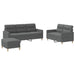 Set de canapele cu perne, 3 piese, gri închis, textil - WALTI WALTI