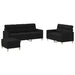 Set de canapele cu perne, 3 piese, negru, textil - WALTI WALTI