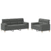 Set de canapele cu perne, 2 piese, gri închis, material textil - WALTI WALTI