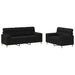 Set de canapele cu perne, 2 piese, negru, material textil - WALTI WALTI