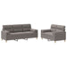Set de canapele cu perne, 2 piese, gri taupe, textil - WALTI WALTI