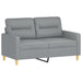 Set de canapele cu perne, 3 piese, gri deschis, textil - WALTI WALTI