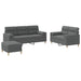 Set de canapele cu perne, 3 piese, gri închis, textil - WALTI WALTI
