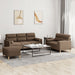 Set de canapele cu perne, 3 piese, maro, textil - WALTI WALTI