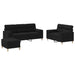 Set de canapele cu perne, 3 piese, negru, textil - WALTI WALTI